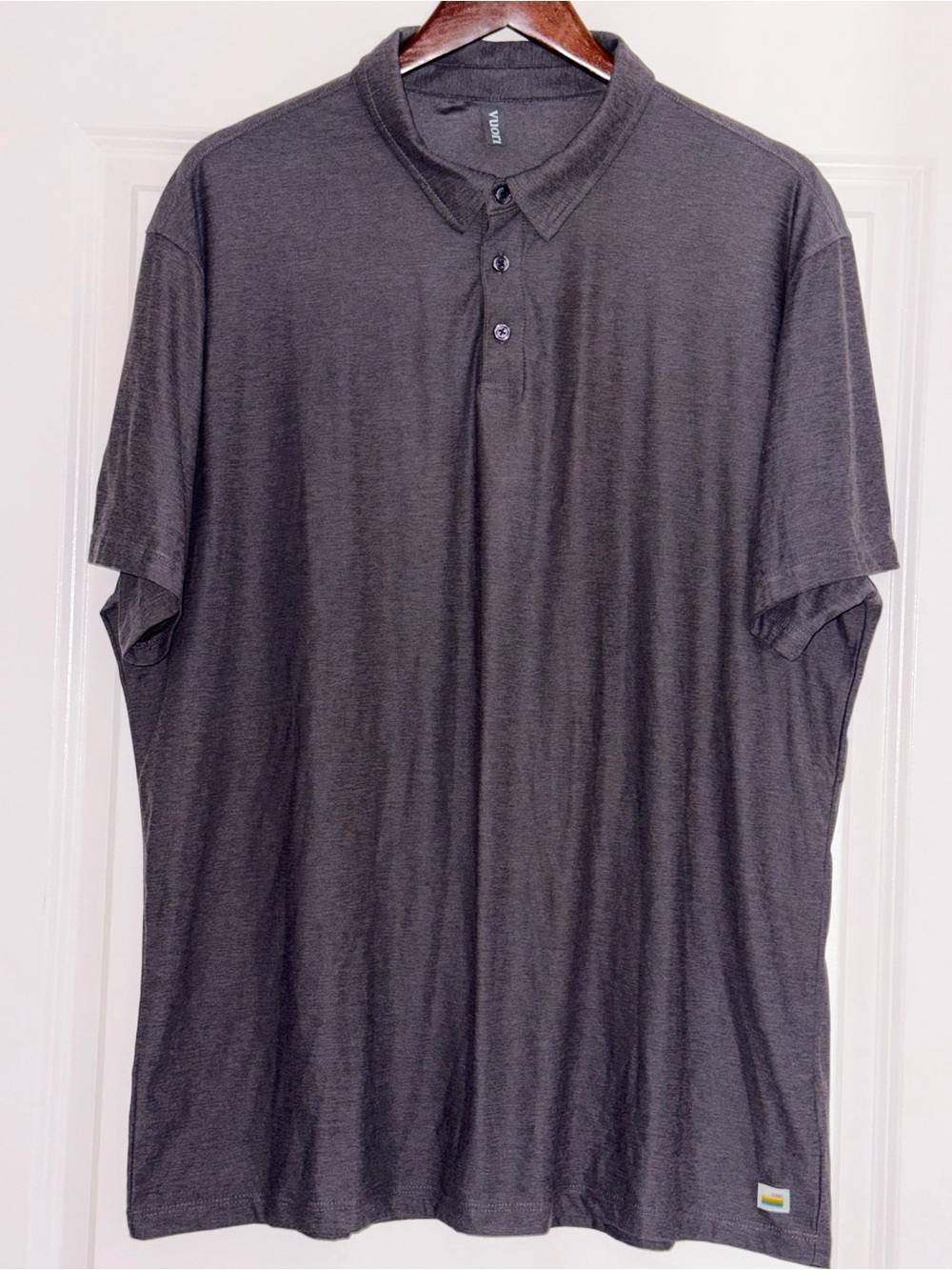 Vuori Strato Tech Polo Shirt Mens XL Heather Grey Stretch Performance